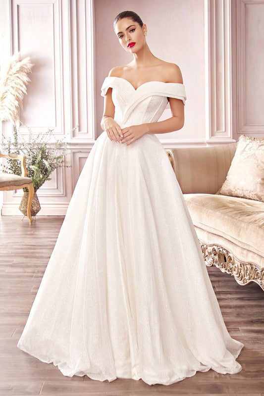 Vestido de Novia Glitter Escote Barco — Mons Boutique Concepción