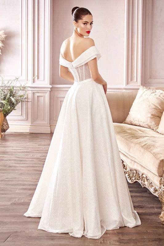 Vestido de Novia Glitter Escote Barco — Mons Boutique Concepción