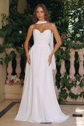 Vestido de Novia Gasa Escote Corazón en Blanco Hueso — Mons Boutique Concepción
