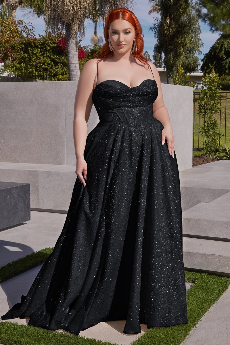 Vestido Línea A Lentejuelas Escote Drapeado en Negro — Mons Boutique Concepción